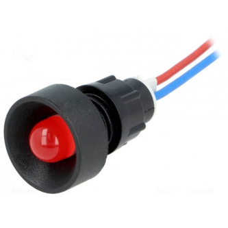 Concave red LED indicator